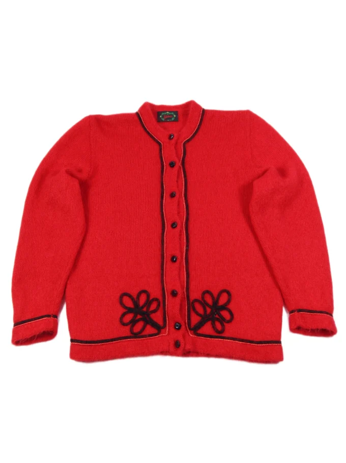 CARDIGAN VINTAGE DIN MOHAIR CU BRODERIE