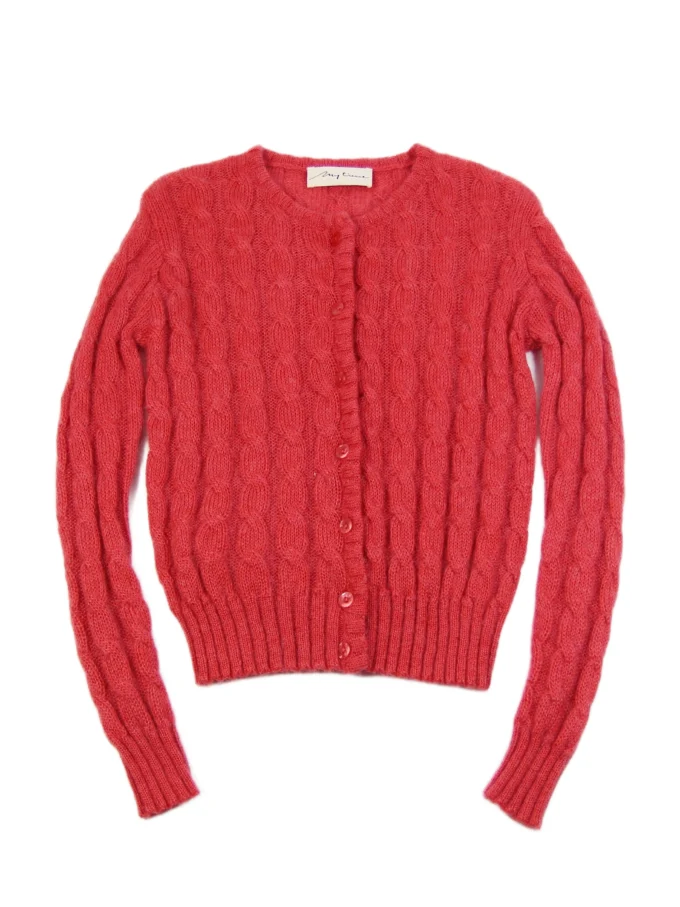 CARDIGAN VINTAGE CABLE KNIT DIN BLEND DE MOHAIR