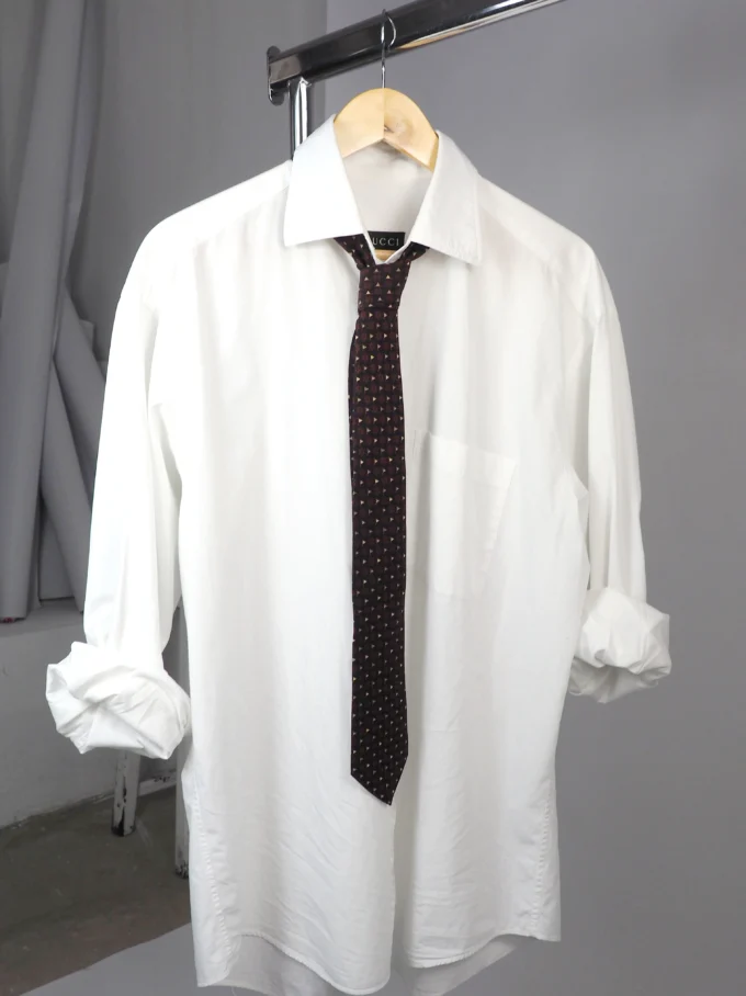 CRAVATA GUCCI VINTAGE DIN MATASE CU IMPRIMEU NAUTIC