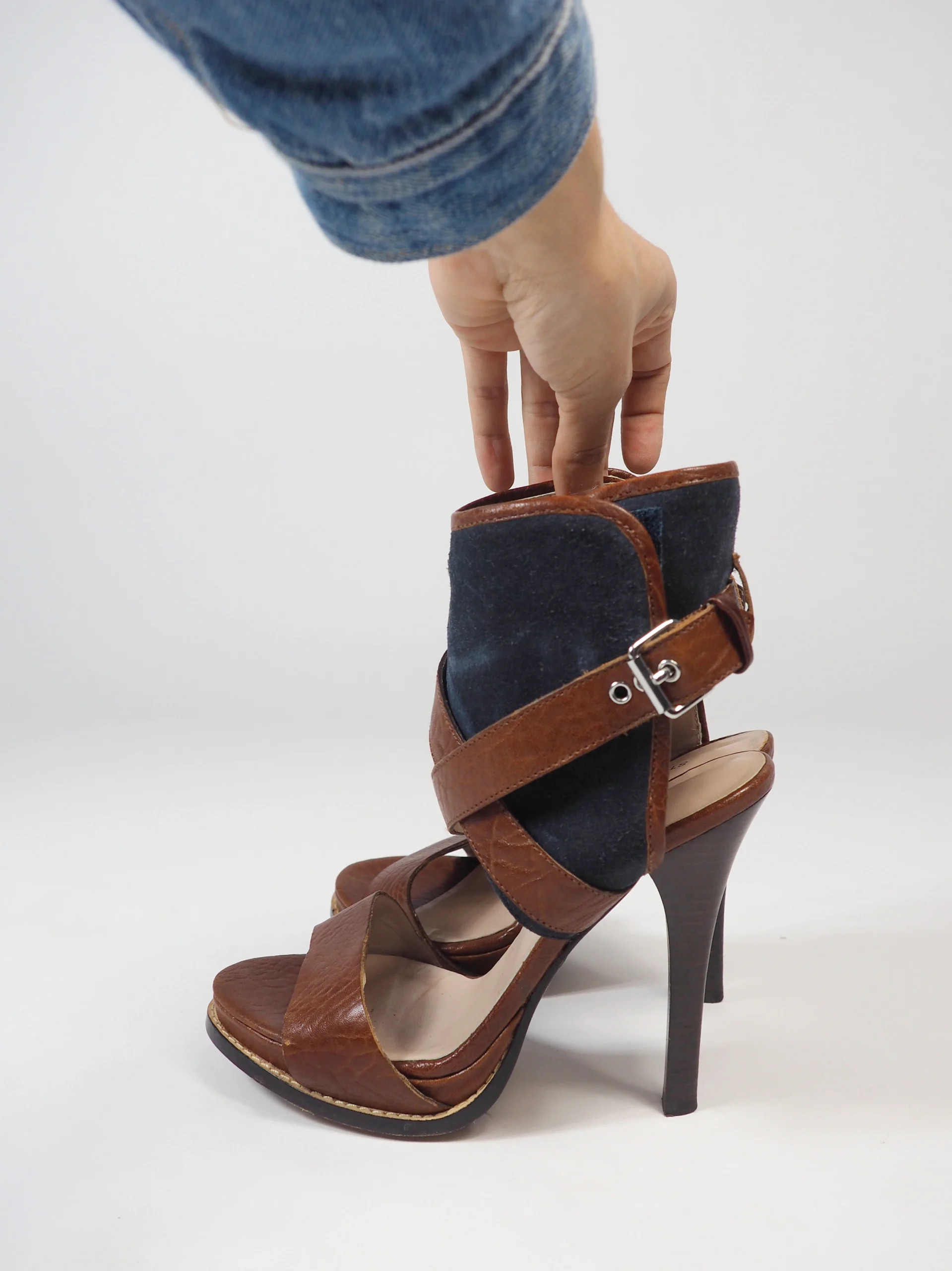 SANDALE STUDIO POLLINI DIN PIELE