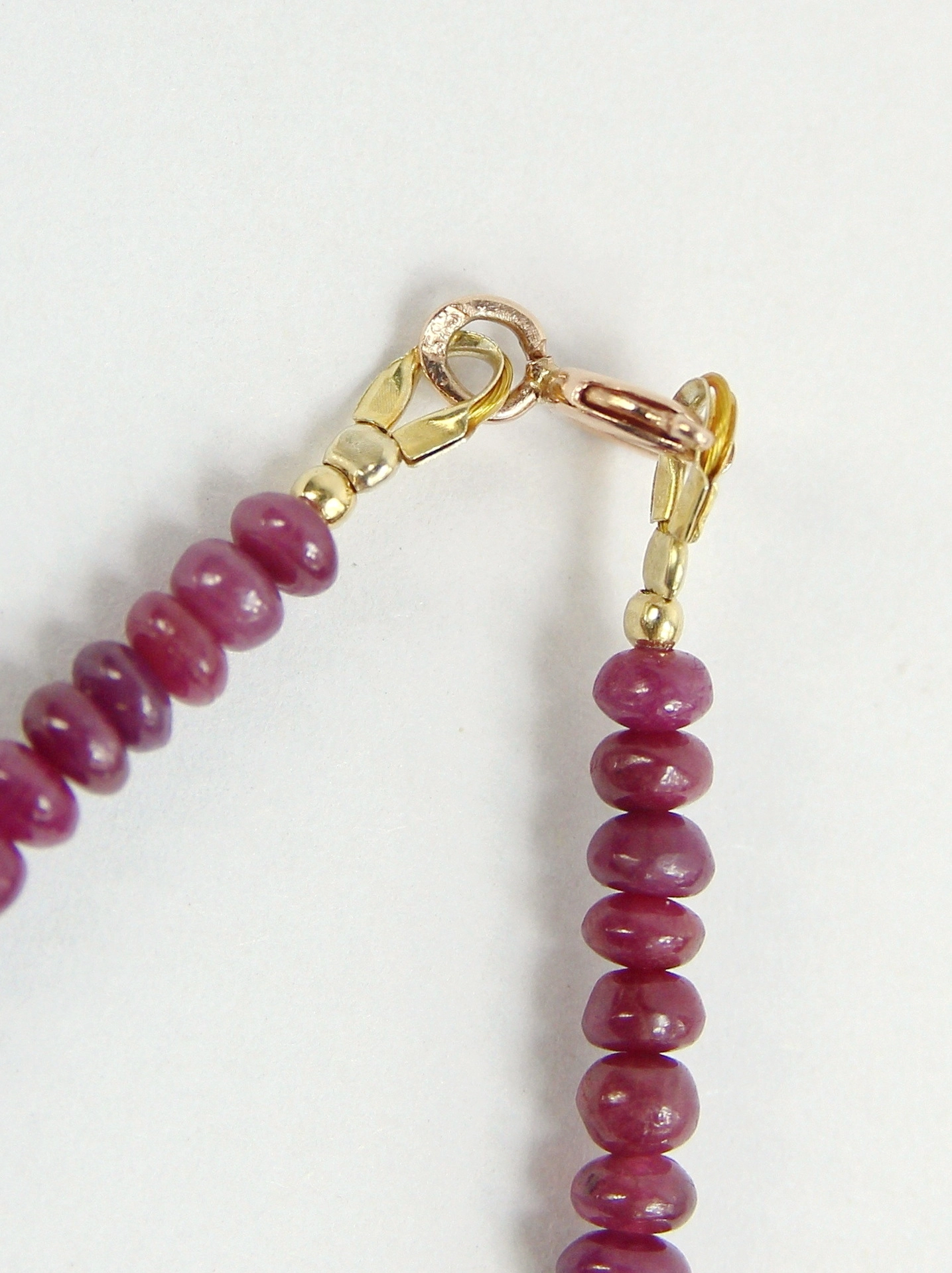 COLIER VINTAGE CU RUBINE SI AUR 14K - imagine 3