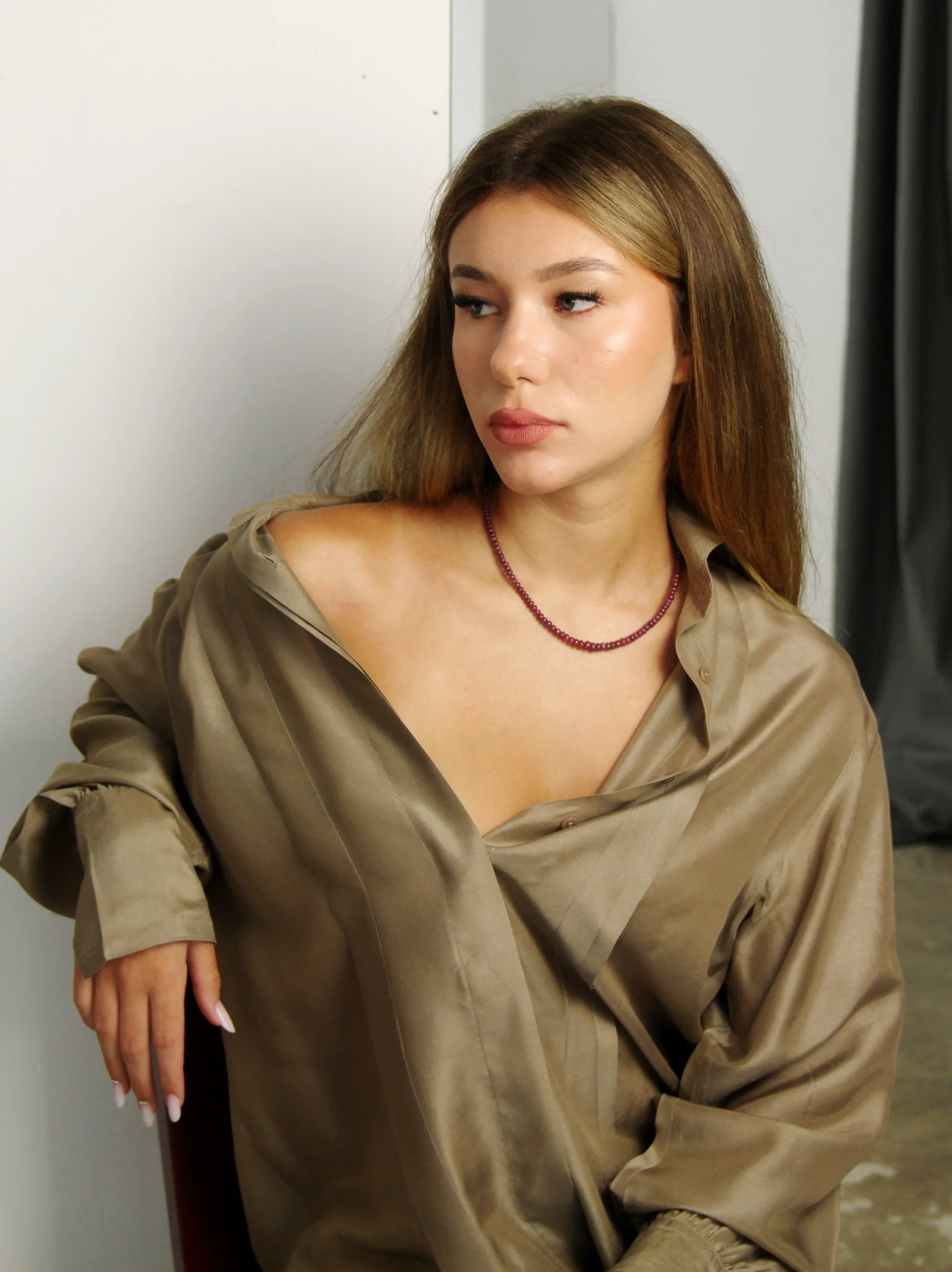 COLIER VINTAGE CU RUBINE SI AUR 14K - imagine 7