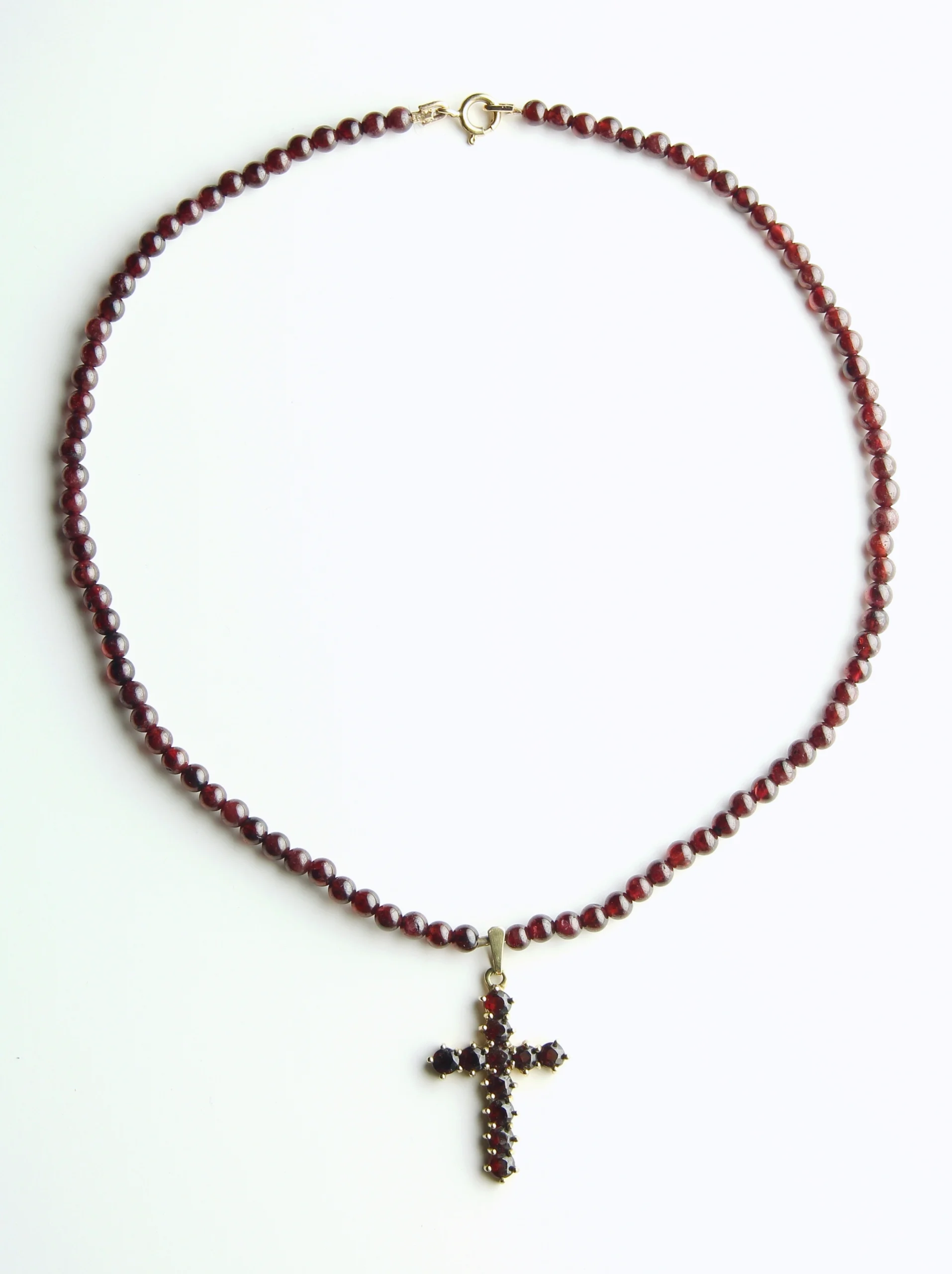 COLIER VINTAGE CU GRANATE SI AUR 9K