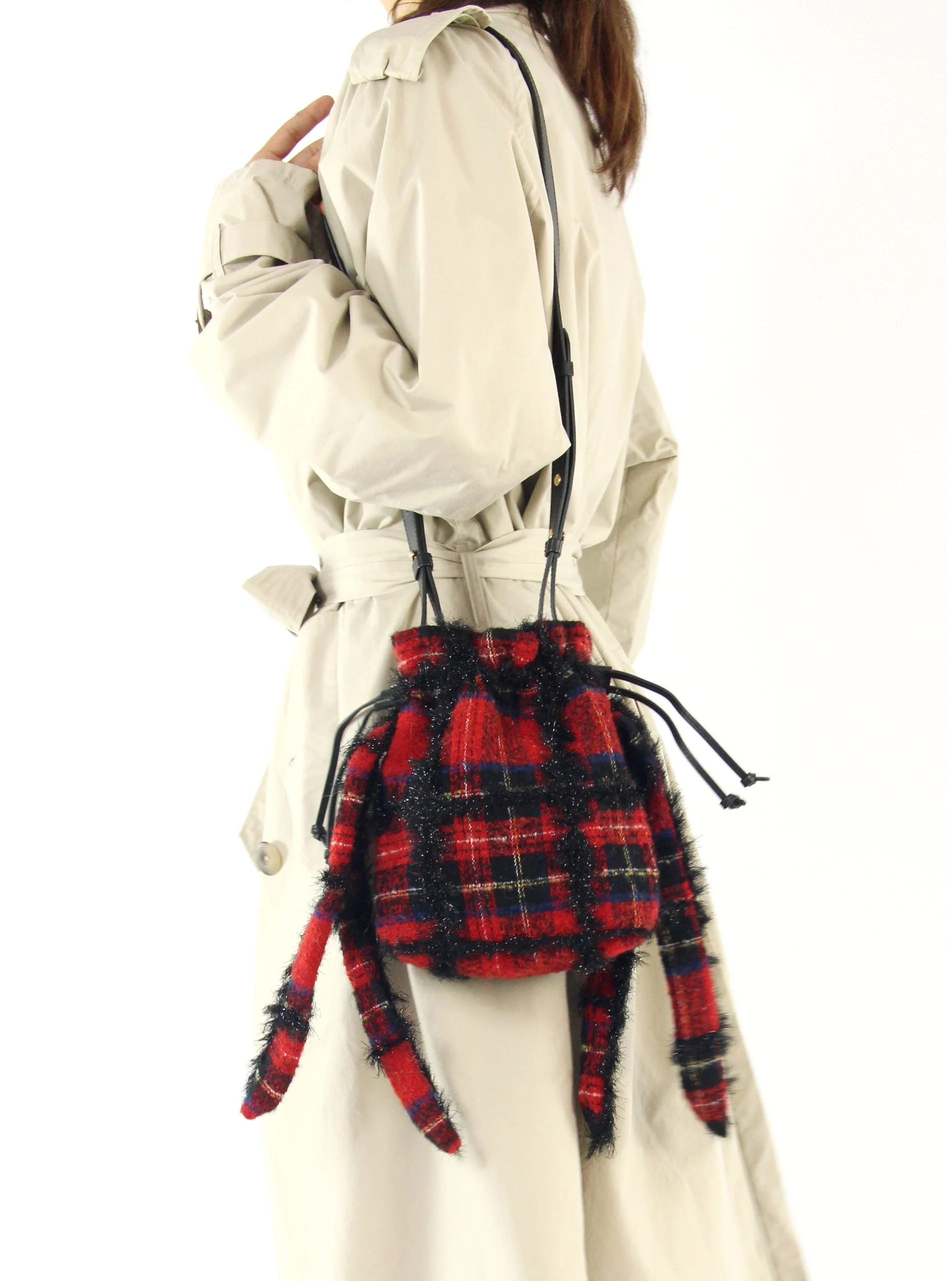 GEANTA SIMONE ROCHA TARTAN SLING BAG - imagine 2