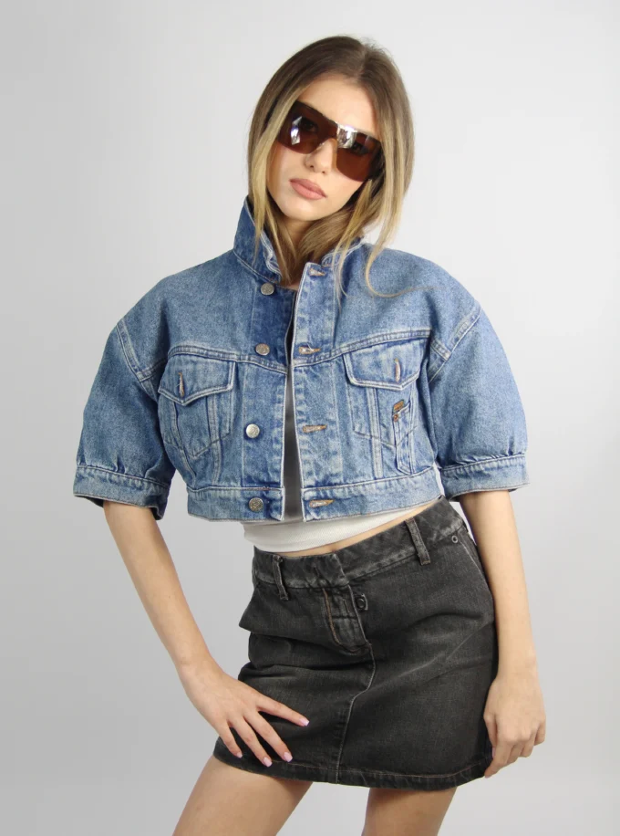 GEACA VINTAGE FIORUCCI CROP DIN DENIM