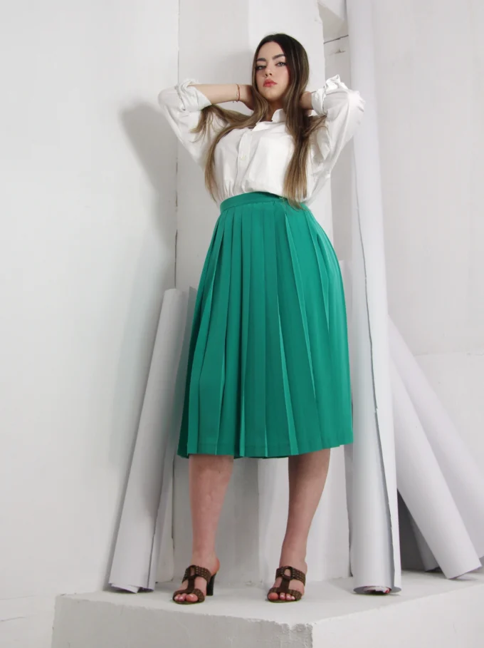 FUSTA VINTAGE MIDI PLISATA
