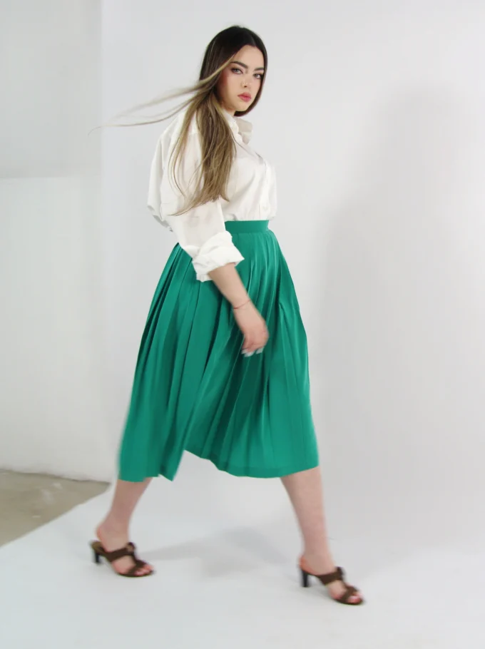 FUSTA VINTAGE MIDI PLISATA