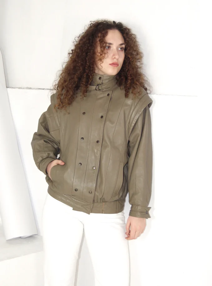 GEACA VINTAGE BOMBER DIN PIELE