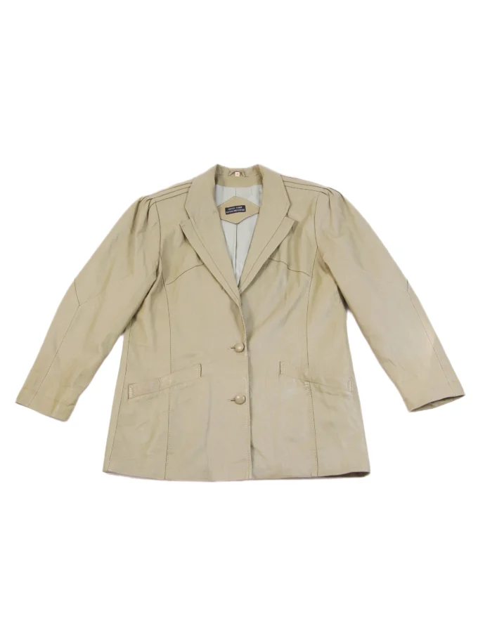 GEACA VINTAGE ANII 80 DIN PIELE NATURALA TAUPE