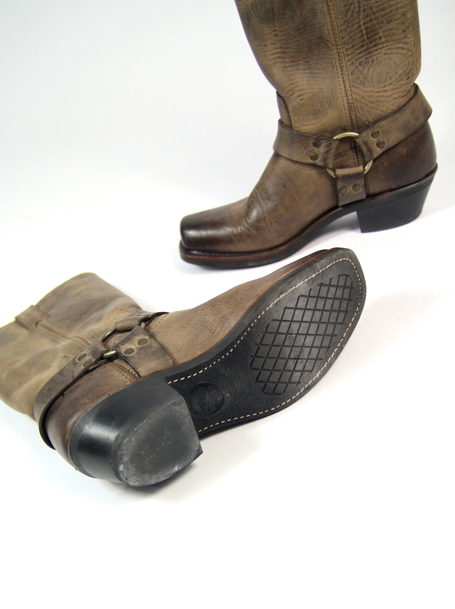 CIZME FRYE DISTRESSED DIN PIELE NATURALA - imagine 5
