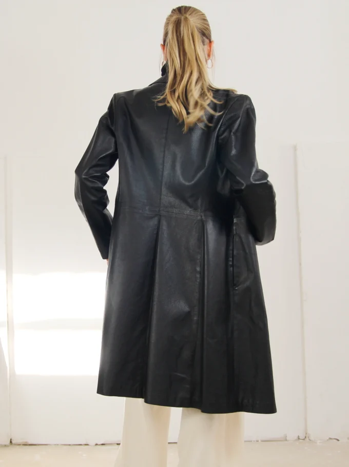 TRENCH FIRENZE VINTAGE ANII 90 DIN PIELE NATURALA