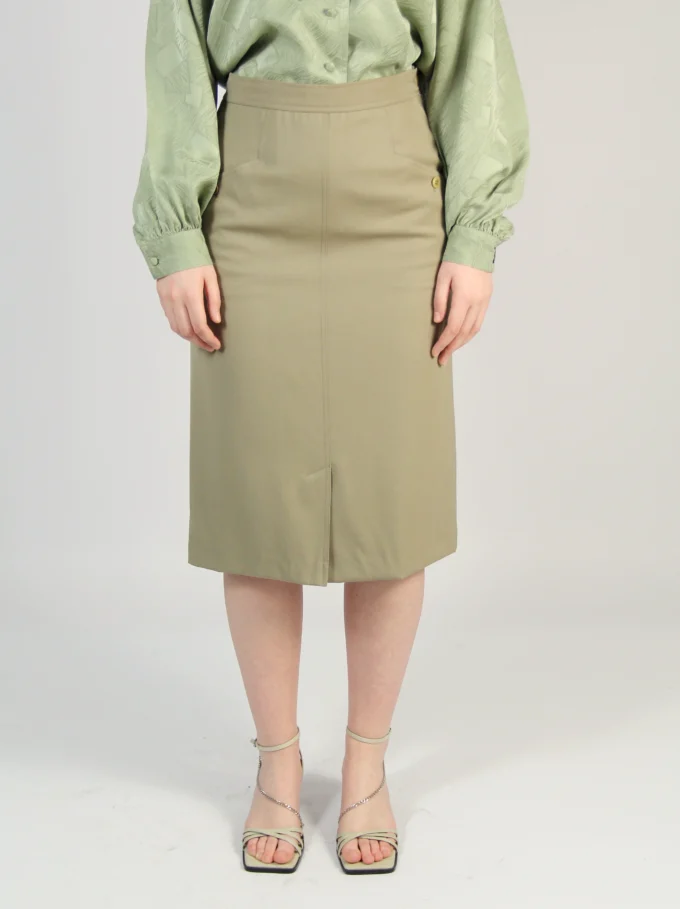 FUSTA VINTAGE MAX MARA MIDI DIN STOFA DE LANA