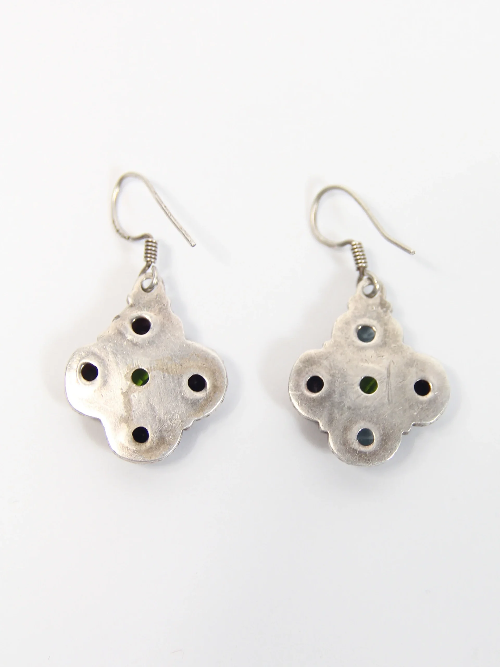 CERCEI VINTAGE DIN ARGINT CU GRANAT PERIDOT SI TOPAZ - imagine 5