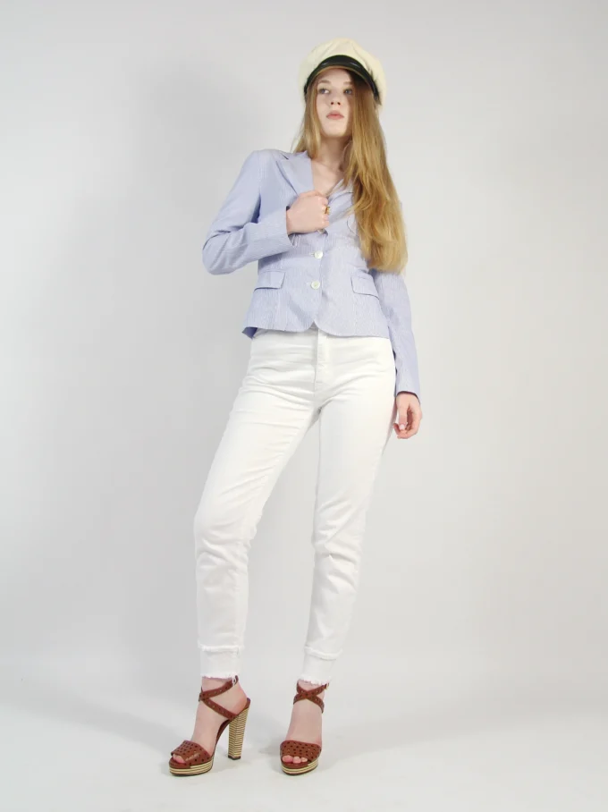 BLUGI MARC CAIN CROPPED CU TIVURI FRANJURATE