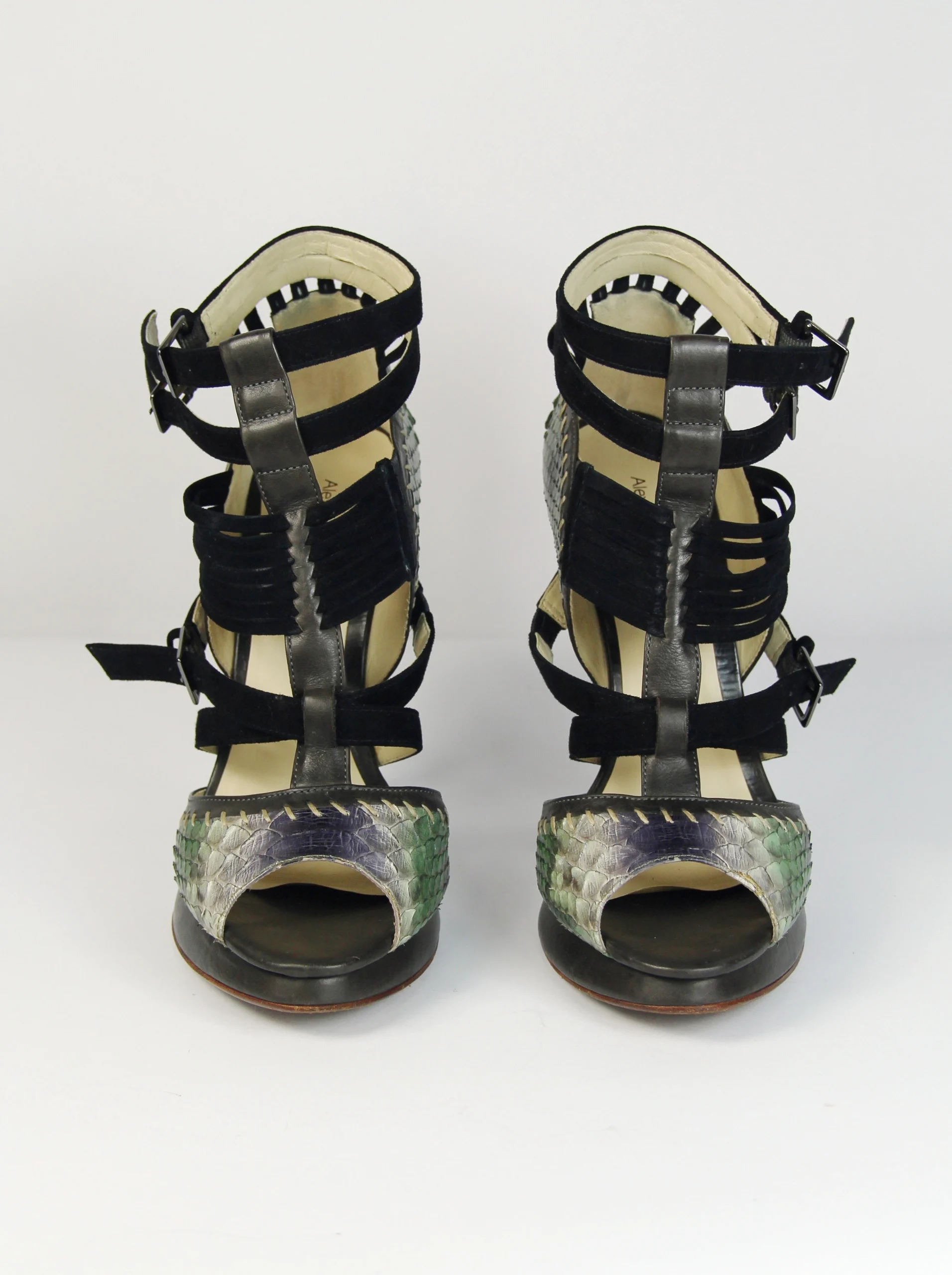 SANDALE ALEXANDRE BIRMAN CU PIELE DE PITON - imagine 2
