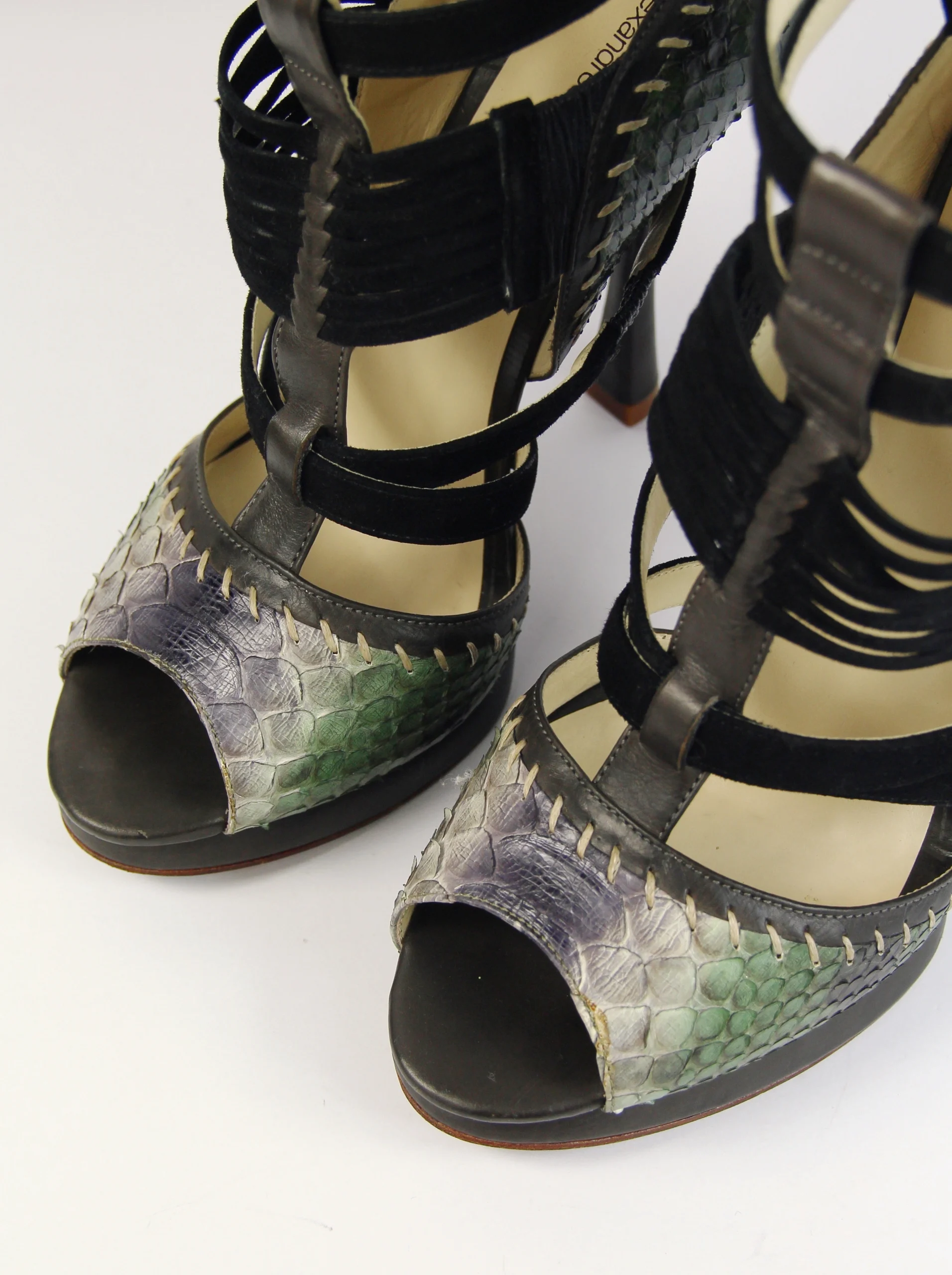 SANDALE ALEXANDRE BIRMAN CU PIELE DE PITON - imagine 3