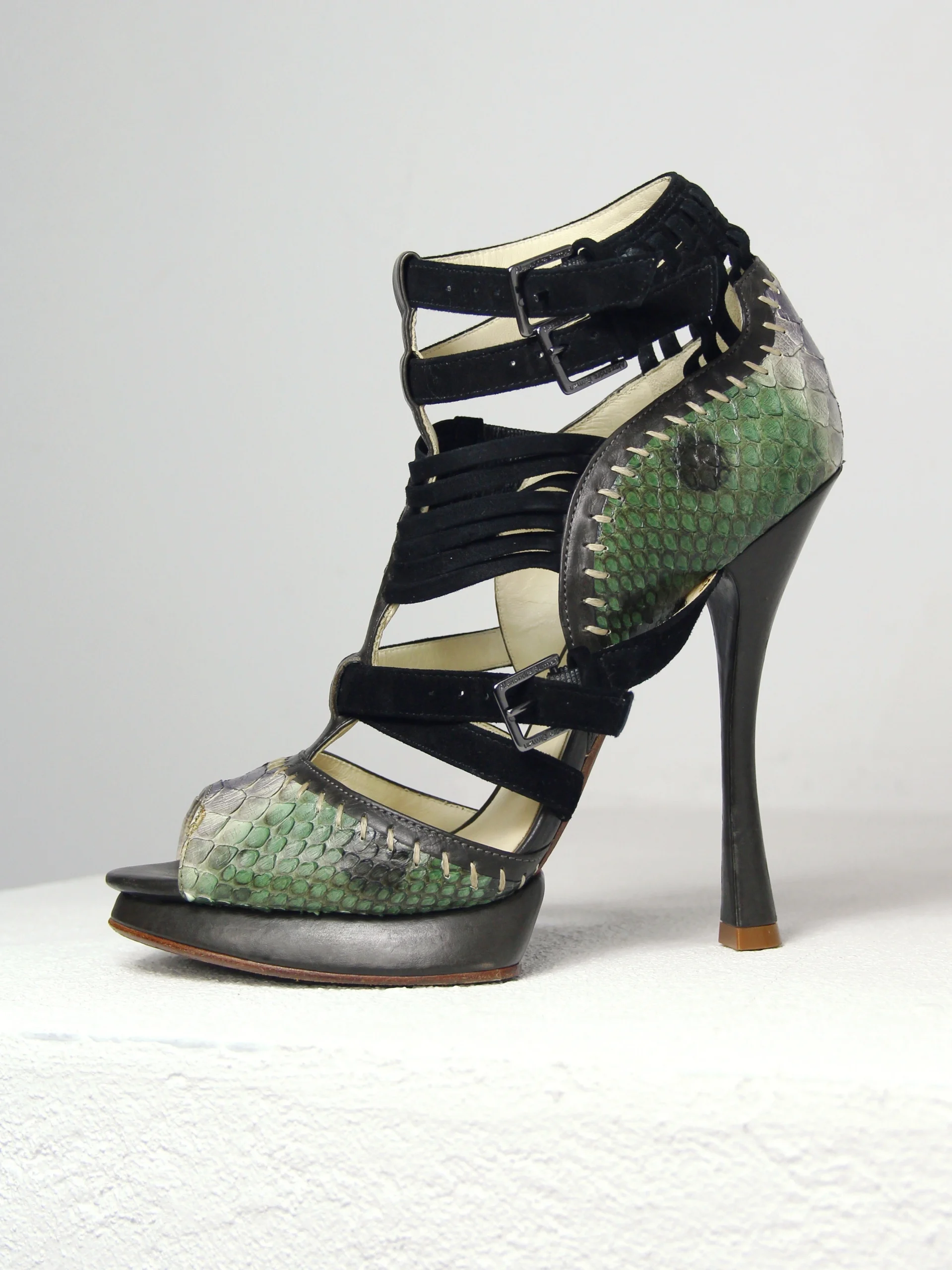 SANDALE ALEXANDRE BIRMAN CU PIELE DE PITON
