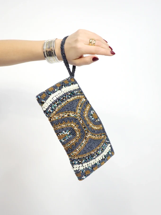 GEANTA PLIC VINTAGE CU MARGELE SI PAIETE