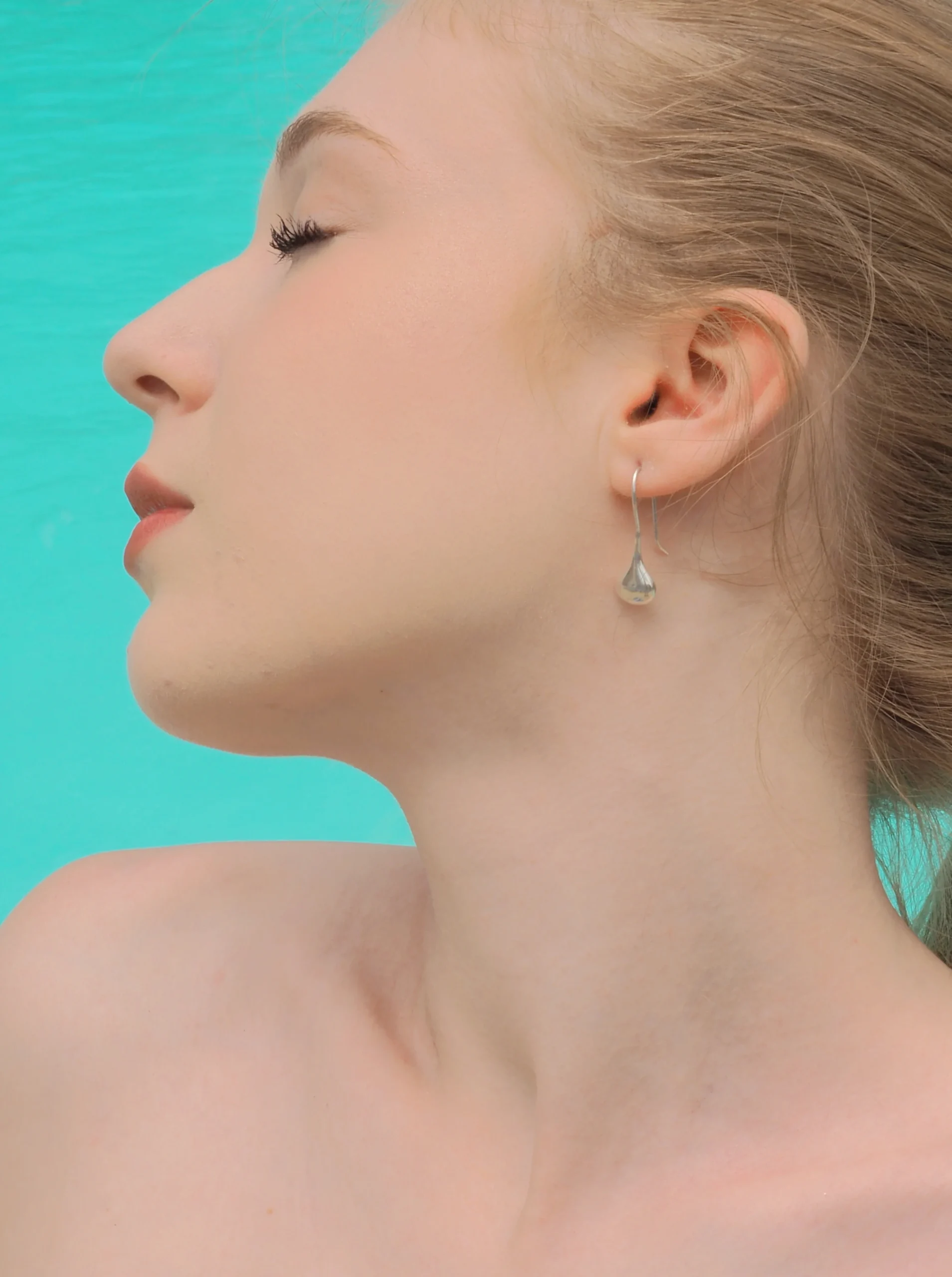 CERCEI DIN ARGINT MINIMALISTI TEARDROP - imagine 5