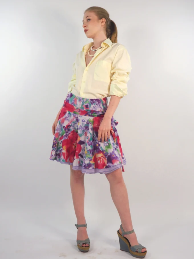 FUSTA VINTAGE SALVATORE FERRAGAMO CU PRINT FLORAL