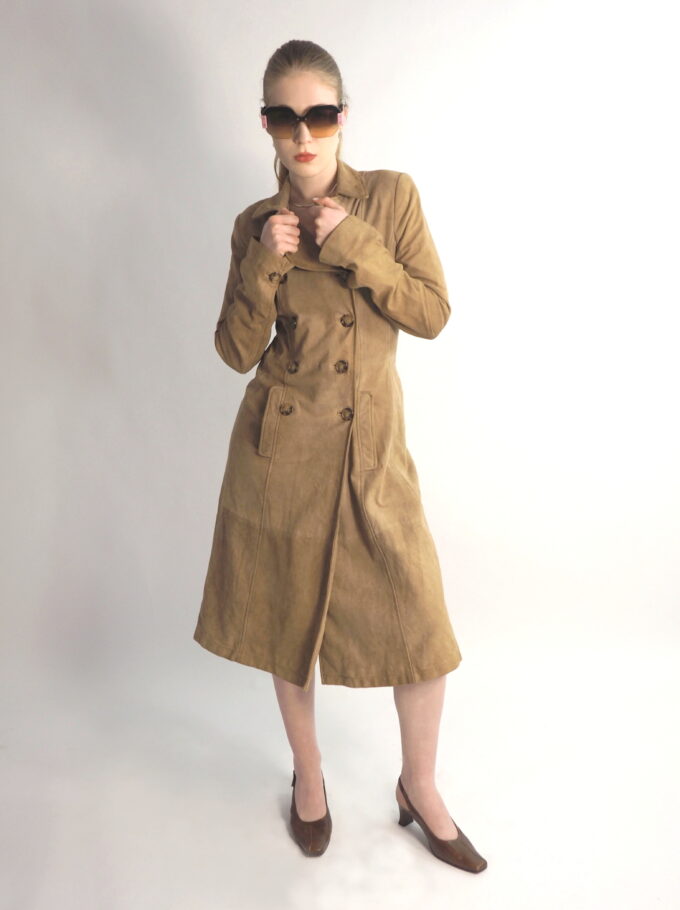 TRENCH VINTAGE D&G DOLCE&GABBANA DIN PIELE INTOARSA